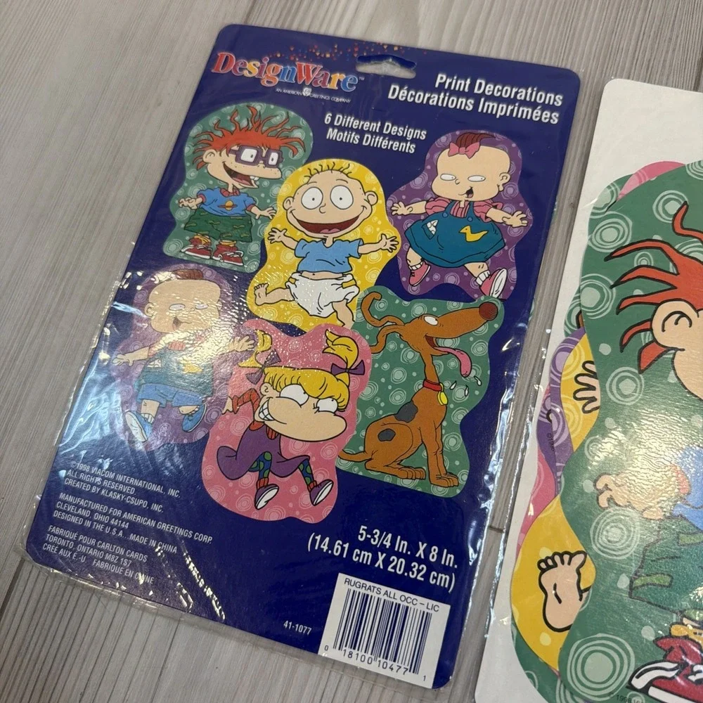 Lot 3 NEW Rugrats 1998 DesignWare Decorations Pack of 6 Vtg NOS Nickelodeon 90's